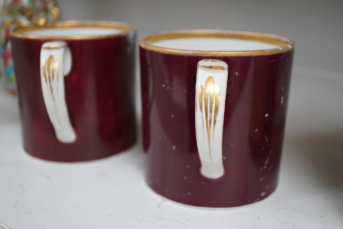 A pair of 1871 porcelain commemorative marriage mugs
